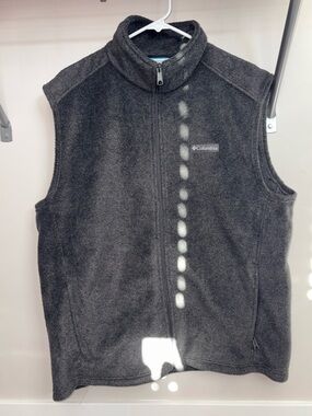 Columbia Gray Fleece Full-Zip Vest